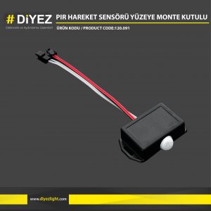 PIR HAREKET SENSÖRÜ YÜZEYE MONTE KUTULU