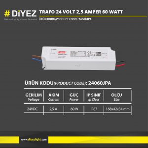 TRAFO 24 VOLT 2,5 AMPER 60 WATT