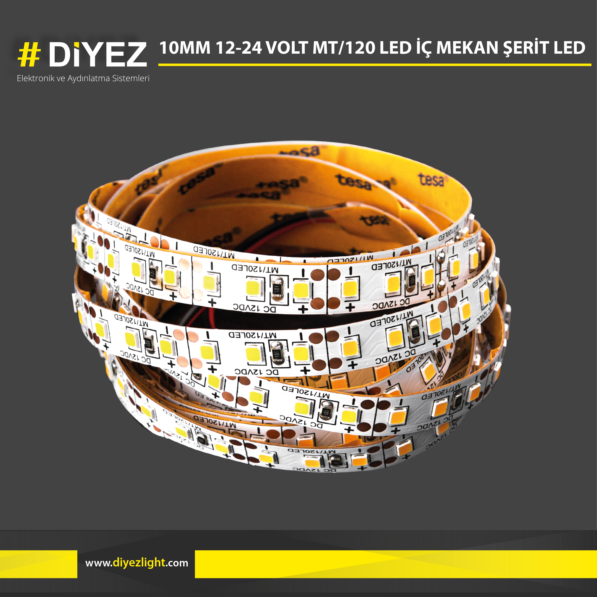 10MM 12-24 VOLT MT-120 LED İÇ MEKAN ŞERİT LED 1